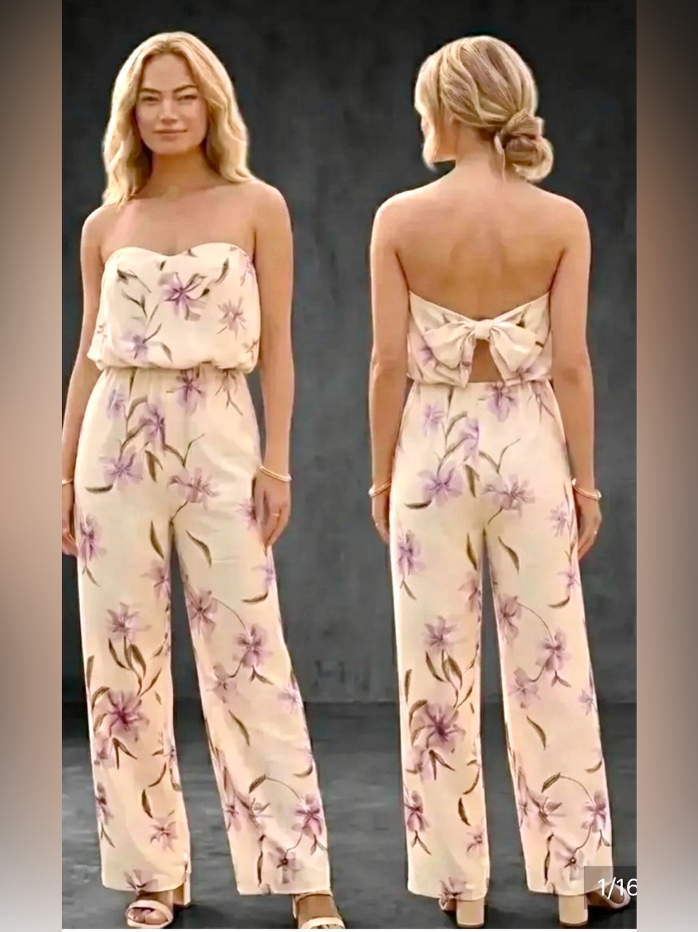 NWT Bardot Sz S Floral Linen Blend  jumpsuit Wide Leg Party Feminine Resort wear